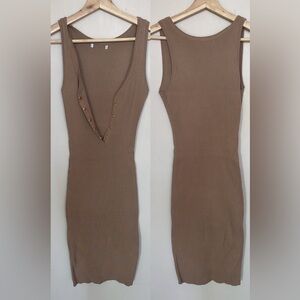 Tight & Sexy Brown Mini Dress